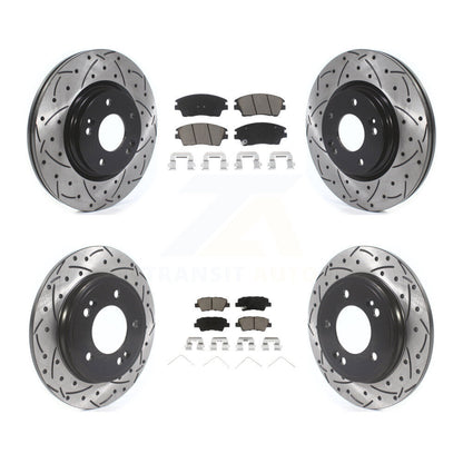 [Avant + Arrière] Kit de disque (percé rainuré revêtu) et plaquette (céramique) de frein pour 2017-2020 Hyundai Elantra 1.6L KDC-100665