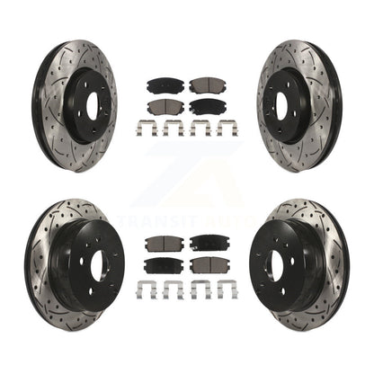 [Avant + Arrière] Kit de disque (percé rainuré revêtu) et plaquette (céramique) de frein pour 2010-2017 Chevrolet Equinox GMC Terrain KDC-100668