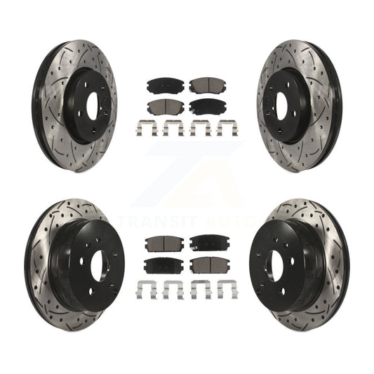 [Avant + Arrière] Kit de disque (percé rainuré revêtu) et plaquette (céramique) de frein pour 2010-2017 Chevrolet Equinox GMC Terrain KDC-100668
