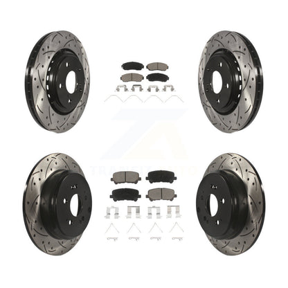 [Avant + Arrière] Kit de disque (percé rainuré revêtu) et plaquette (céramique) de frein pour 2015-2017 Honda Odyssey KDC-100677