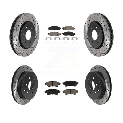[Avant + Arrière] Kit de disque (percé rainuré revêtu) et plaquette (céramique) de frein pour 2006-2007 Nissan Xterra KDC-100682