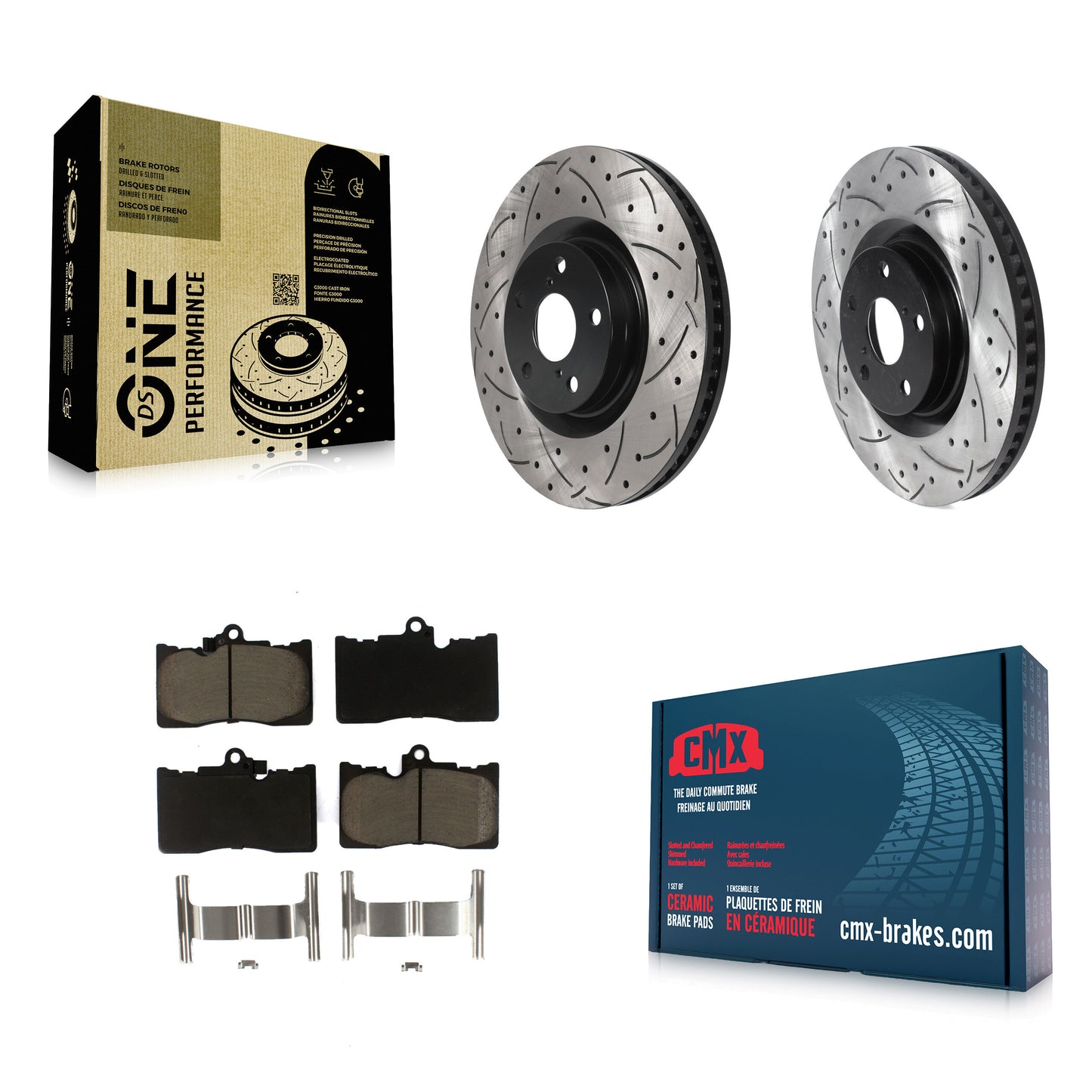 [Avant] Kit de disque (percé rainuré revêtu) et plaquette (céramique) de frein pour Lexus GS350 IS300 IS350 RC350 IS200t RC300 RC200t GS300 GS450h GS200t GS460 KDC-100686