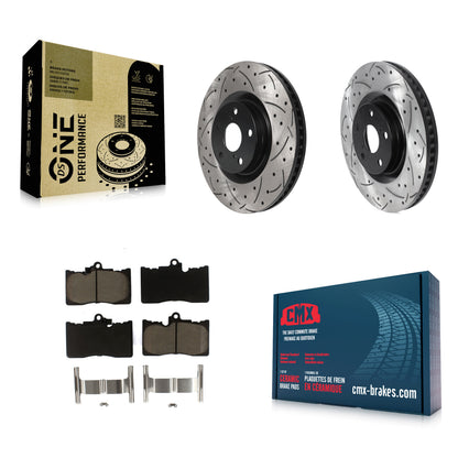 [Avant] Kit de disque (percé rainuré revêtu) et plaquette (céramique) de frein pour Lexus GS350 IS300 IS350 RC350 IS200t RC300 RC200t GS300 GS450h GS200t GS460 KDC-100686