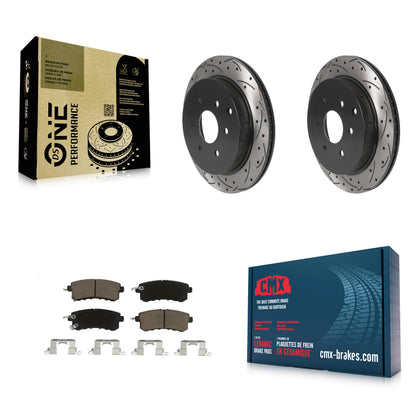 [Arrière] Kit de disque (percé rainuré revêtu) et plaquette (céramique) de frein pour INFINITI Nissan Armada QX80 QX56 KDC-100692