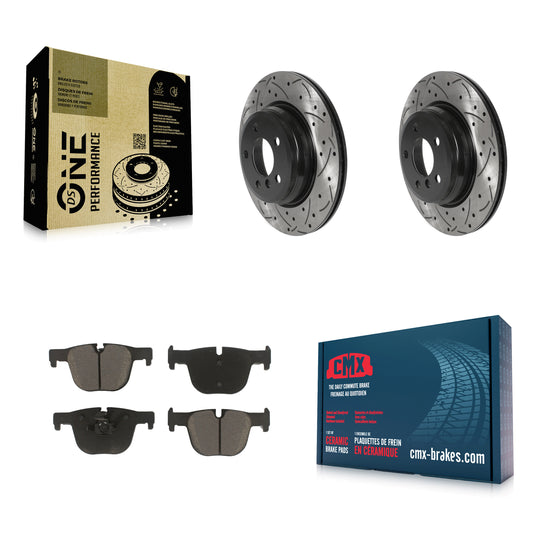 [Arrière] Kit de disque (percé rainuré revêtu) et plaquette (céramique) de frein pour BMW 330i xDrive 335i 328i 430i Gran Coupe 428i 435i 340i 440i GT ActiveHybrid 3 KDC-100733