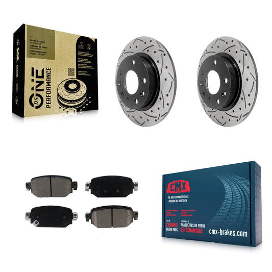 [Arrière] Kit de disque (percé rainuré revêtu) et plaquette (céramique) de frein pour Mazda 3 CX-3 Sport KDC-100754