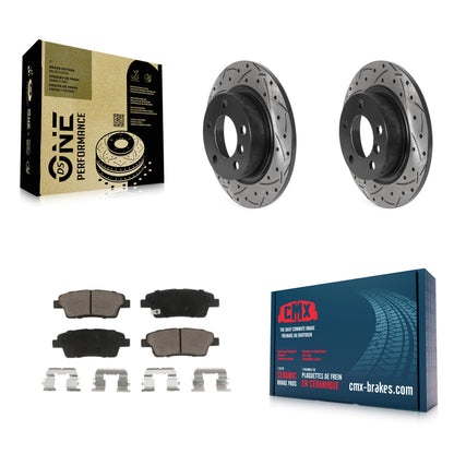 [Arrière] Kit de disque (percé rainuré revêtu) et plaquette (céramique) de frein pour Mini Cooper Countryman Paceman KDC-100758