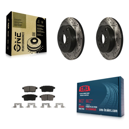 [Arrière] Kit de disque (percé rainuré revêtu) et plaquette (céramique) de frein pour 2007-2015 Mazda CX-9 KDC-100776