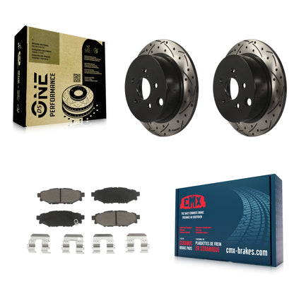 [Arrière] Kit de disque (percé rainuré revêtu) et plaquette (céramique) de frein pour Subaru Forester Impreza Crosstrek XV KDC-100796
