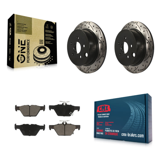 [Arrière] Kit de disque (percé rainuré revêtu) et plaquette (céramique) de frein pour Subaru Crosstrek KDC-100805