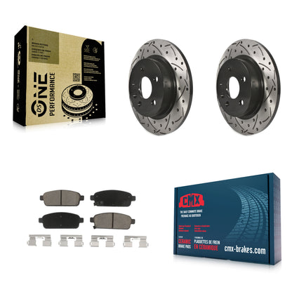 [Arrière] Kit de disque (percé rainuré revêtu) et plaquette (céramique) de frein pour Chevrolet Cruze Sonic Buick Encore Trax Limited KDC-100810