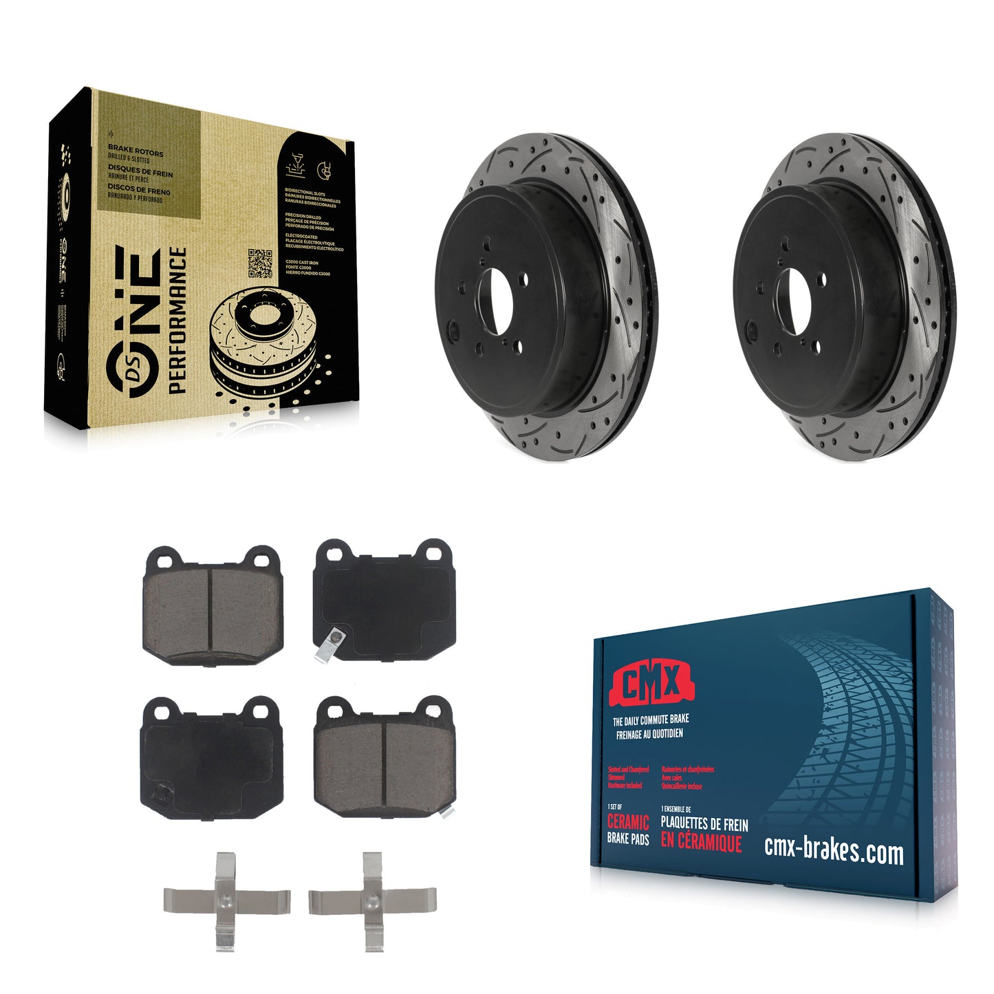 [Arrière] Kit de disque (percé rainuré revêtu) et plaquette (céramique) de frein pour Subaru BRZ Toyota 86 KDC-100814