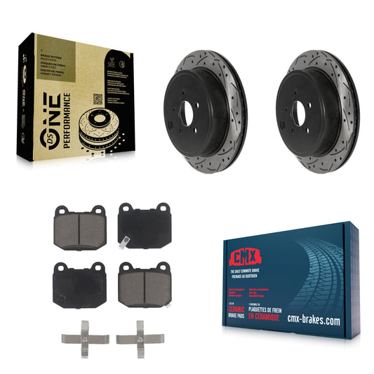 [Arrière] Kit de disque (percé rainuré revêtu) et plaquette (céramique) de frein pour Subaru BRZ Toyota 86 KDC-100814