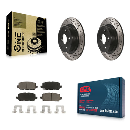 [Arrière] Kit de disque (percé rainuré revêtu) et plaquette (céramique) de frein pour 2016-2022 Honda HR-V KDC-100823