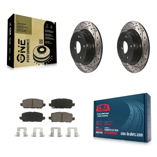 [Arrière] Kit de disque (percé rainuré revêtu) et plaquette (céramique) de frein pour 2016-2022 Honda HR-V KDC-100823