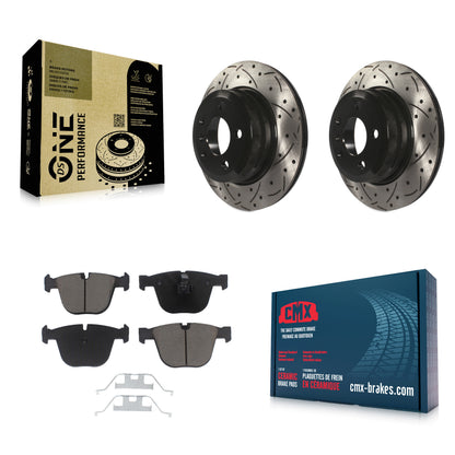 [Arrière] Kit de disque (percé rainuré revêtu) et plaquette (céramique) de frein pour 2009 BMW X6 xDrive35i From 10 08 KDC-100861