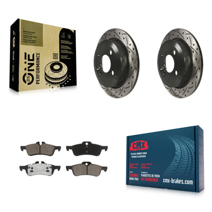 [Arrière] Kit de disque (percé rainuré revêtu) et plaquette (céramique) de frein pour Mini Cooper KDC-100863