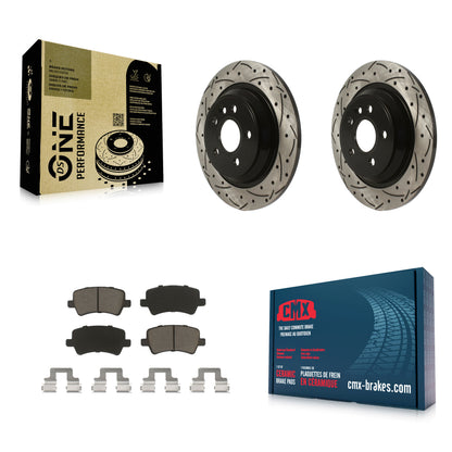 [Arrière] Kit de disque (percé rainuré revêtu) et plaquette (céramique) de frein pour Volvo S60 XC70 S80 V60 Cross Country V70 KDC-100865