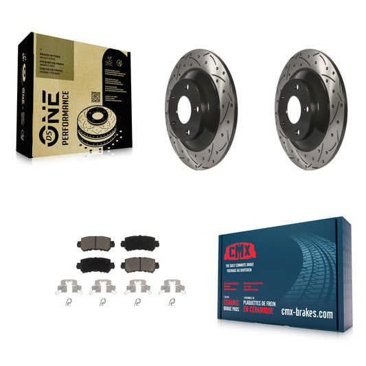 [Arrière] Kit de disque (percé rainuré revêtu) et plaquette (céramique) de frein pour Mazda CX-5 KDC-100869