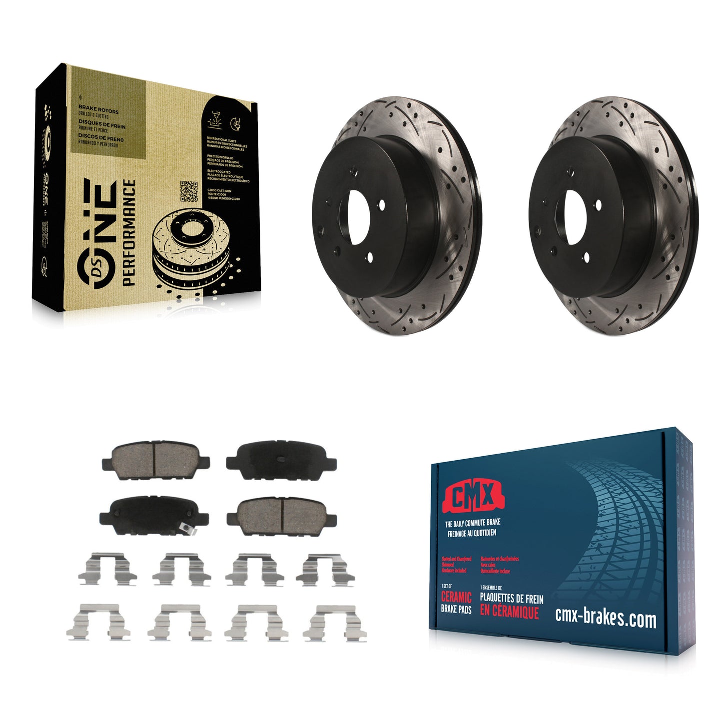 [Arrière] Kit de disque (percé rainuré revêtu) et plaquette (céramique) de frein pour Nissan Murano INFINITI Pathfinder QX60 Q50 Quest FX35 JX35 Q60 M37 QX70 Q70 Q70L FX45 FX37 M56 M35h KDC-100878