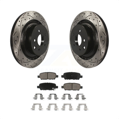 [Arrière] Kit de disque (percé rainuré revêtu) et plaquette (céramique) de frein pour 2014 INFINITI Q60 Sport KDC-100883 par Transit Auto
