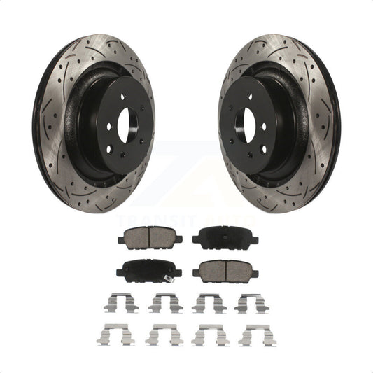 [Arrière] Kit de disque (percé rainuré revêtu) et plaquette (céramique) de frein pour 2014 INFINITI Q60 Sport KDC-100883 par Transit Auto