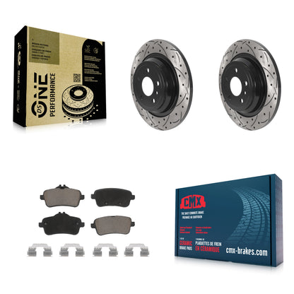 [Arrière] Kit de disque (percé rainuré revêtu) et plaquette (céramique) de frein pour Mercedes-Benz ML350 GLE350 ML250 GLE300d KDC-100901