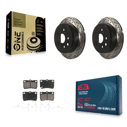 [Arrière] Kit de disque (percé rainuré revêtu) et plaquette (céramique) de frein pour Lexus IS250 KDC-100930