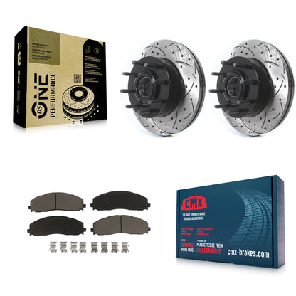 [Avant] Kit de disque (percé rainuré revêtu) et plaquette (céramique) de frein pour Ford F-250 Super Duty F-350 KDC-100934