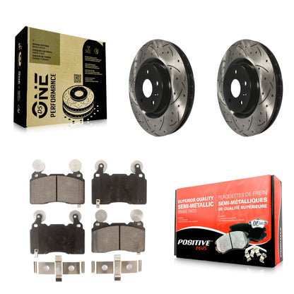 [Avant] Kit de disque (percé rainuré revêtu) et plaquette (semi-métallique) de frein pour Chevrolet Camaro SS KDF-100010