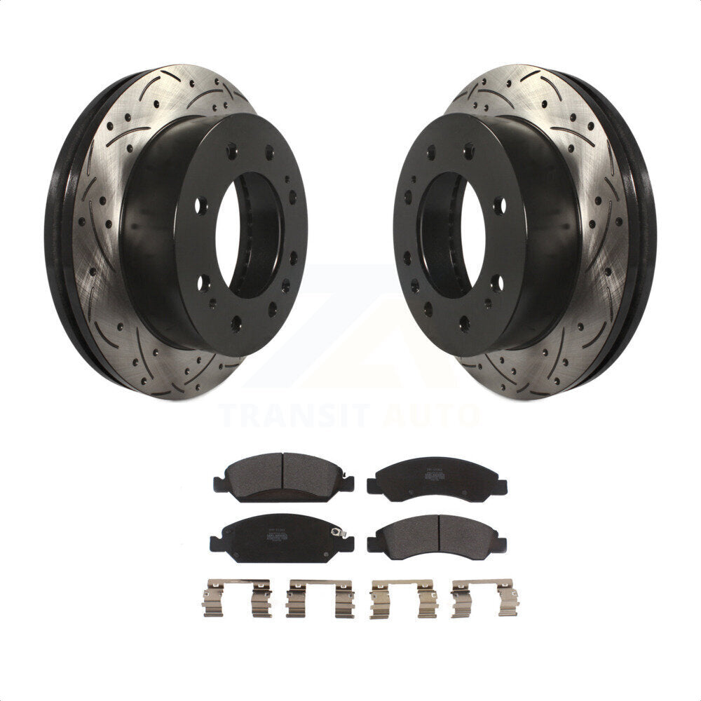 [Avant] Kit de disque (percé rainuré revêtu) et plaquette (semi-métallique) de frein pour Chevrolet Silverado 1500 Suburban KDF-100013 par Transit Auto