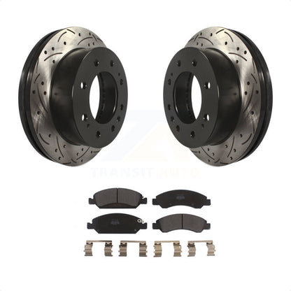 [Avant] Kit de disque (percé rainuré revêtu) et plaquette (semi-métallique) de frein pour Chevrolet Silverado 1500 Suburban KDF-100013 par Transit Auto
