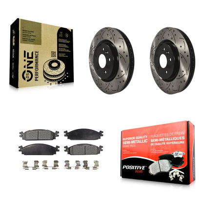 [Avant] Kit de disque (percé rainuré revêtu) et plaquette (semi-métallique) de frein pour 2009-2010 Lincoln MKS KDF-100027