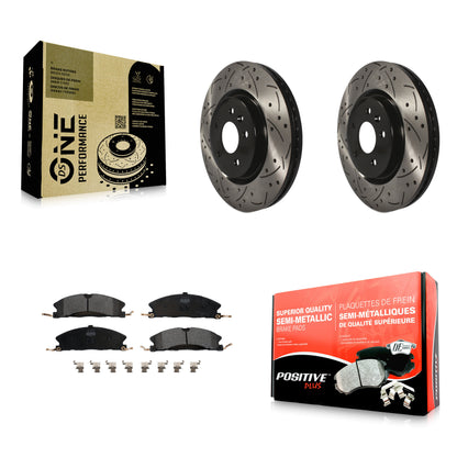 [Avant] Kit de disque (percé rainuré revêtu) et plaquette (semi-métallique) de frein pour 2013 Ford Explorer Sport avec Heavy Duty Brakes KDF-100029