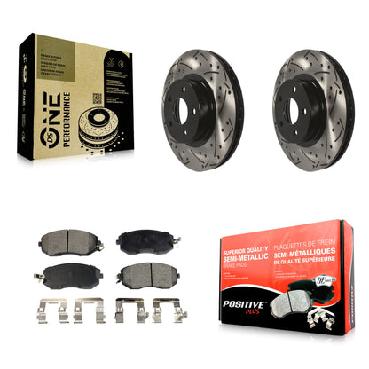 [Avant] Kit de disque (percé rainuré revêtu) et plaquette (semi-métallique) de frein pour Subaru Impreza Scion FR-S BRZ KDF-100058
