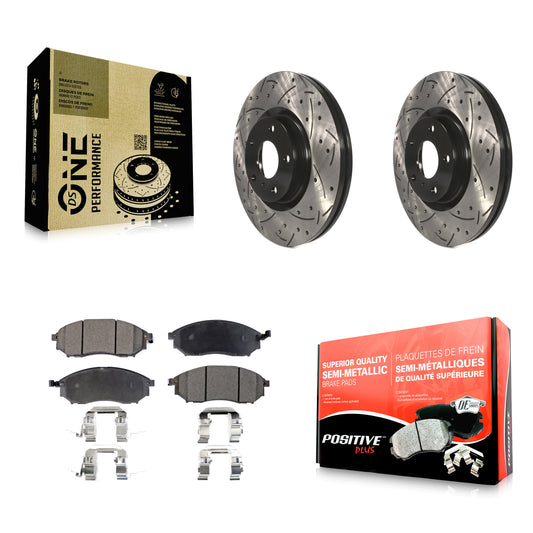 [Avant] Kit de disque (percé rainuré revêtu) et plaquette (semi-métallique) de frein pour INFINITI Nissan G37 Murano G35 M35 370Z 350Z EX35 M37 QX70 G25 Q70 Q70L M45 Q40 QX50 M56 EX37 M35h KDF-100067