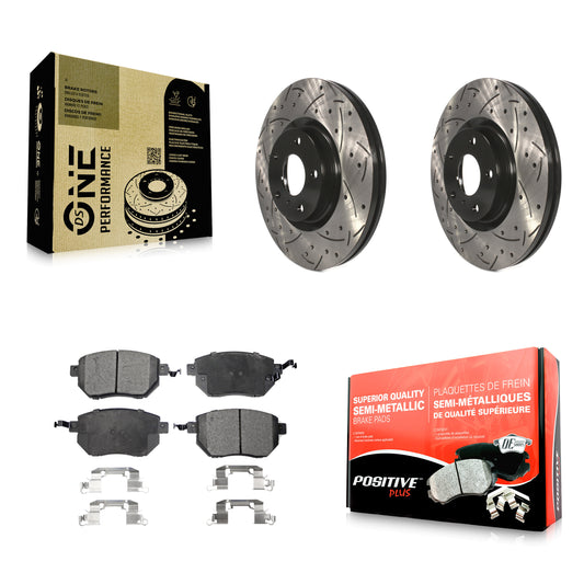 [Avant] Kit de disque (percé rainuré revêtu) et plaquette (semi-métallique) de frein pour Nissan Murano Altima Maxima KDF-100068