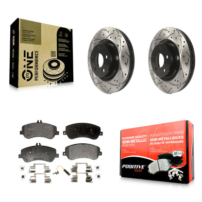 [Avant] Kit de disque (percé rainuré revêtu) et plaquette (semi-métallique) de frein pour Mercedes-Benz GLK350 GLK250 KDF-100103