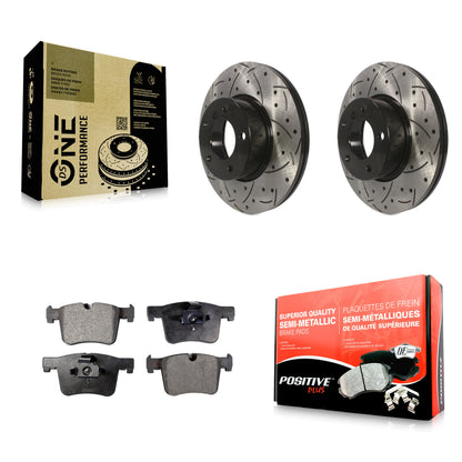 [Avant] Kit de disque (percé rainuré revêtu) et plaquette (semi-métallique) de frein pour BMW 328i xDrive 320i 330i 428i 430i Gran Coupe GT 328d 228i 230i KDF-100123