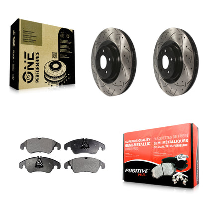 [Avant] Kit de disque (percé rainuré revêtu) et plaquette (semi-métallique) de frein pour Audi Q5 A6 Quattro S5 S4 A7 A5 A4 KDF-100128