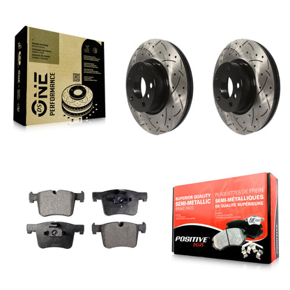 [Avant] Kit de disque (percé rainuré revêtu) et plaquette (semi-métallique) de frein pour BMW X3 X4 KDF-100144
