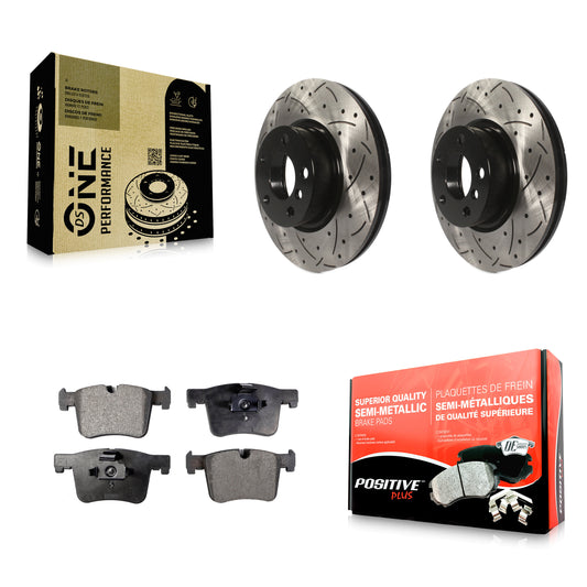 [Avant] Kit de disque (percé rainuré revêtu) et plaquette (semi-métallique) de frein pour BMW X3 X4 KDF-100144