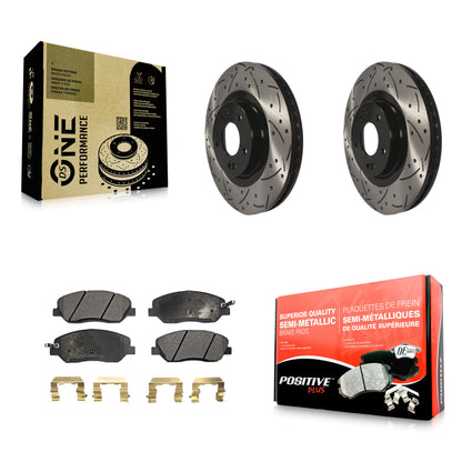 [Avant] Kit de disque (percé rainuré revêtu) et plaquette (semi-métallique) de frein pour 2013-2016 Hyundai Santa Fe XL 3.3L KDF-100154