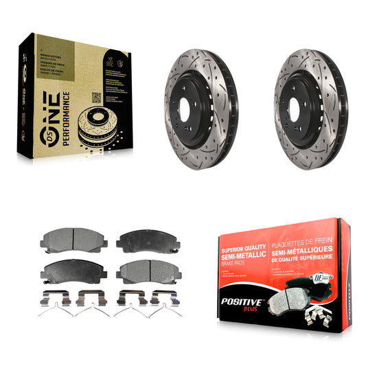 [Avant] Kit de disque (percé rainuré revêtu) et plaquette (semi-métallique) de frein pour 2015-2020 Acura TLX KDF-100168