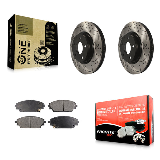 [Avant] Kit de disque (percé rainuré revêtu) et plaquette (semi-métallique) de frein pour Mazda 3 CX-3 Sport KDF-100170