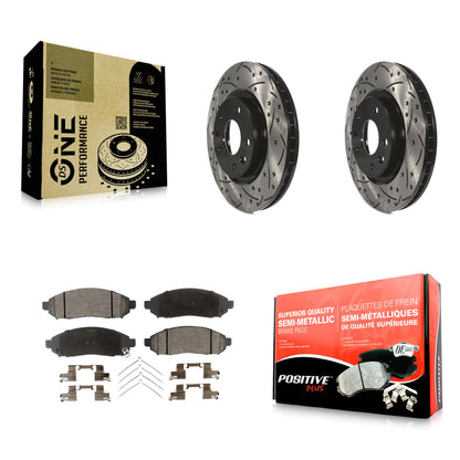 [Avant] Kit de disque (percé rainuré revêtu) et plaquette (semi-métallique) de frein pour 2015 Nissan LEAF Vehicles Manufactured In Japan KDF-100175