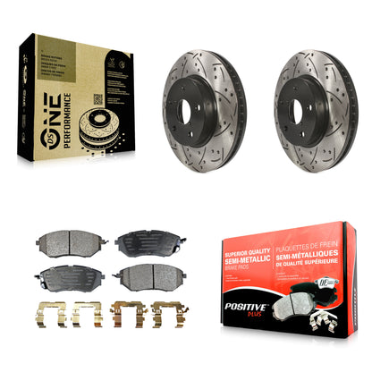[Avant] Kit de disque (percé rainuré revêtu) et plaquette (semi-métallique) de frein pour 2015 Subaru Legacy 2.5L KDF-100180