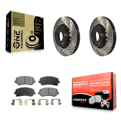 [Avant] Kit de disque (percé rainuré revêtu) et plaquette (semi-métallique) de frein pour Mazda CX-5 KDF-100185