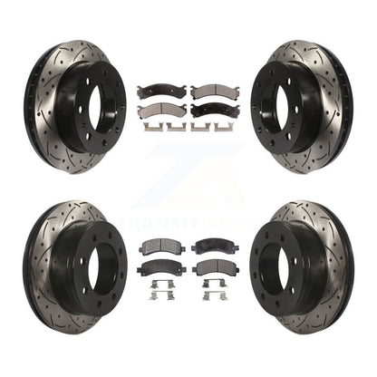 [Avant + Arrière] Kit de disque (percé rainuré revêtu) et plaquette (semi-métallique) de frein pour Chevrolet Express 2500 GMC Savana KDF-100187