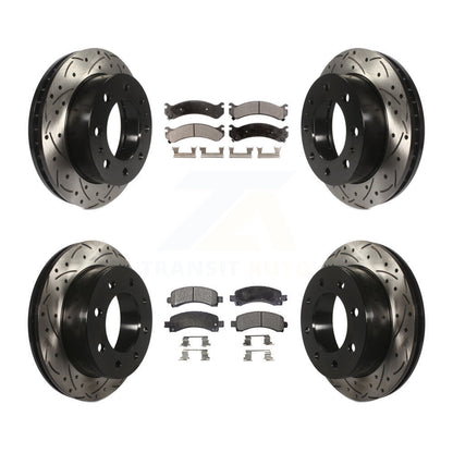 [Avant + Arrière] Kit de disque (percé rainuré revêtu) et plaquette (semi-métallique) de frein pour Chevrolet Express 2500 GMC Savana KDF-100190